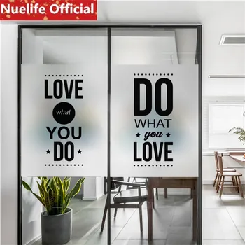 

50x200cm English text LOVE pattern Frosted glass film bathroom kids room kindergarten office balcony doors Windows glass film N3