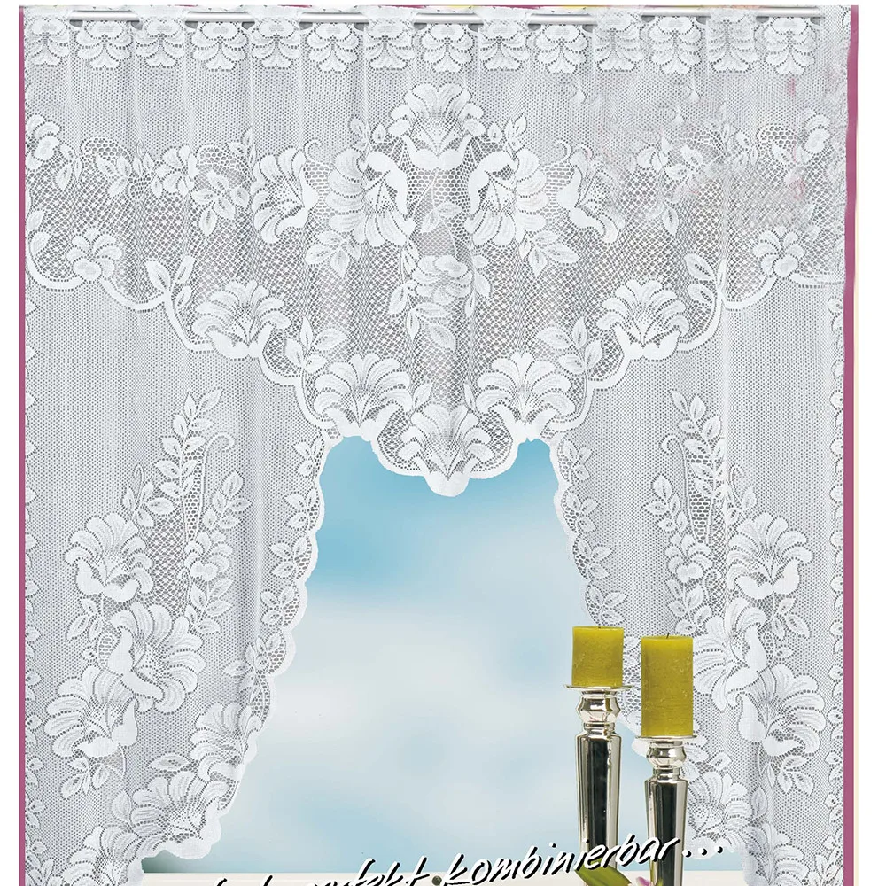 

High Quanlity Half Shading Elegant Vintage Style Lace Coffee Curtain Kitchen Curtain Vintage Style Window Scarf Charming 120x105