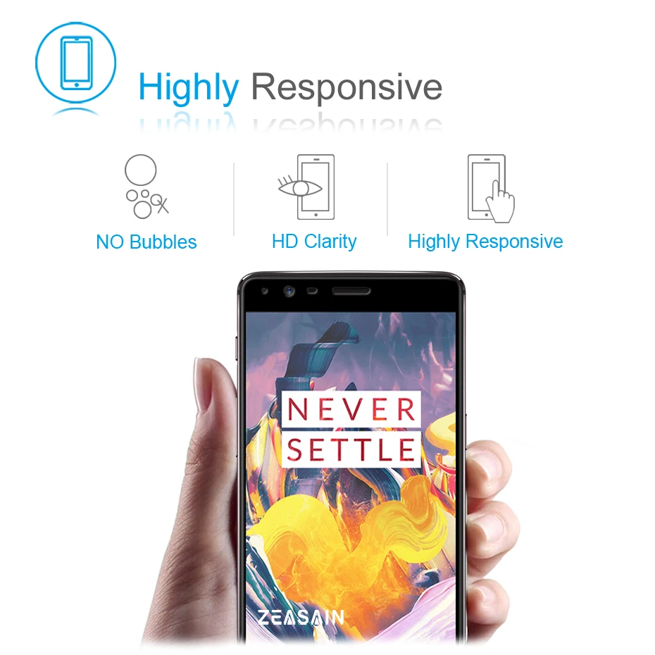 ZEASAIN полное покрытие экрана протектор Закаленное стекло для OnePlus 3 3T три OnePlus3 OnePlus3T One Plus 1+ 3 1+ 3T пленка