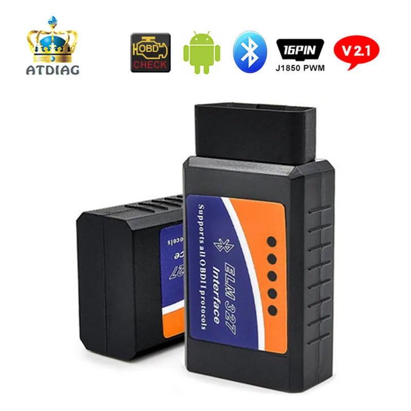 ATDIAG ELM327 последняя версия Супер Мини ELM327 Bluetooth OBD2 Elm 327 Автомобильный диагностический сканер инструмент для OBD 2 OBDII протоколы - Цвет: ELM327 Bluetooth 2.1