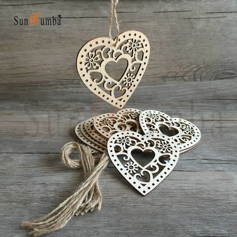 Rustic Wedding Decor Wooden Heart PUW-007-009-09