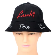 Мужская шляпа-Панама кепки солнцезащитные унисекс для женщин Лето с надписью Lucky плоская черная шляпа Рыбацкая шляпа для рыбалки