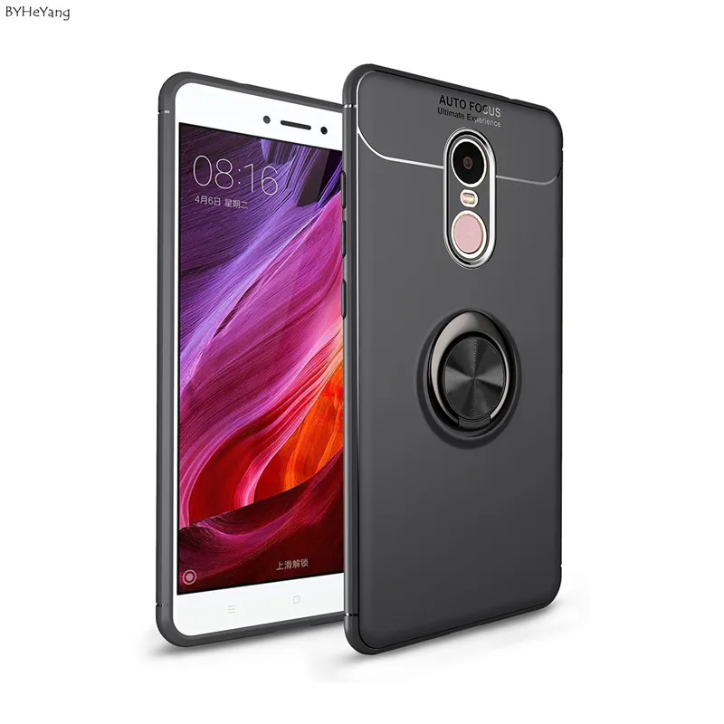 BYHeYang Ring Phone Case For Xiaomi Redmi Note 4 Global Version Car Holder Stand Full 4X Pro |