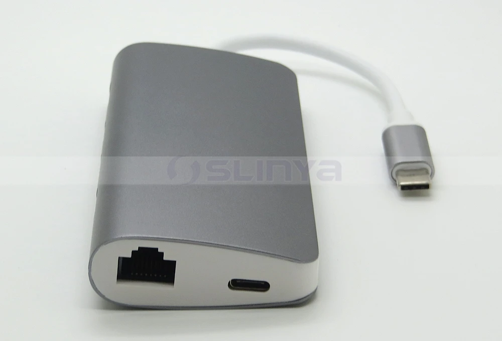 8 в 1 USB-C USB 3,1 type C концентратор с 4k HDMI 3 USB 3,0 портами Rj45 Ethernet концентратор SD/Micro Card Reader type C зарядный адаптер концентратор