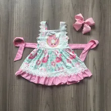 Новое поступление, летнее розовое платье для маленьких девочек, костюм пончика, платье с принтом «Фламинго» для девочек, детское Эксклюзивное Платье с бантами