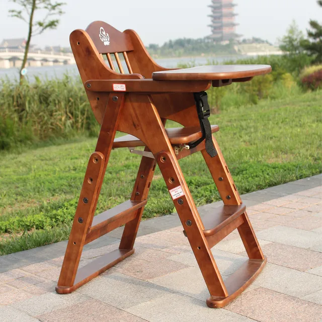 Child wood dining chair height adjustable folding baby dining chair bb dining table stoolin