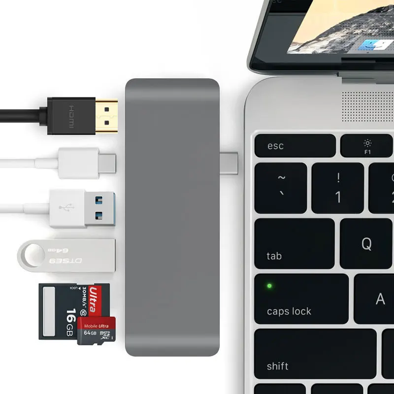 

Uosible Thunderbolt 3 Adapter USB Type C to HDMI support DEX PC Mode for Samsung Phone with PD TF SD Reader Slot USB 3.0