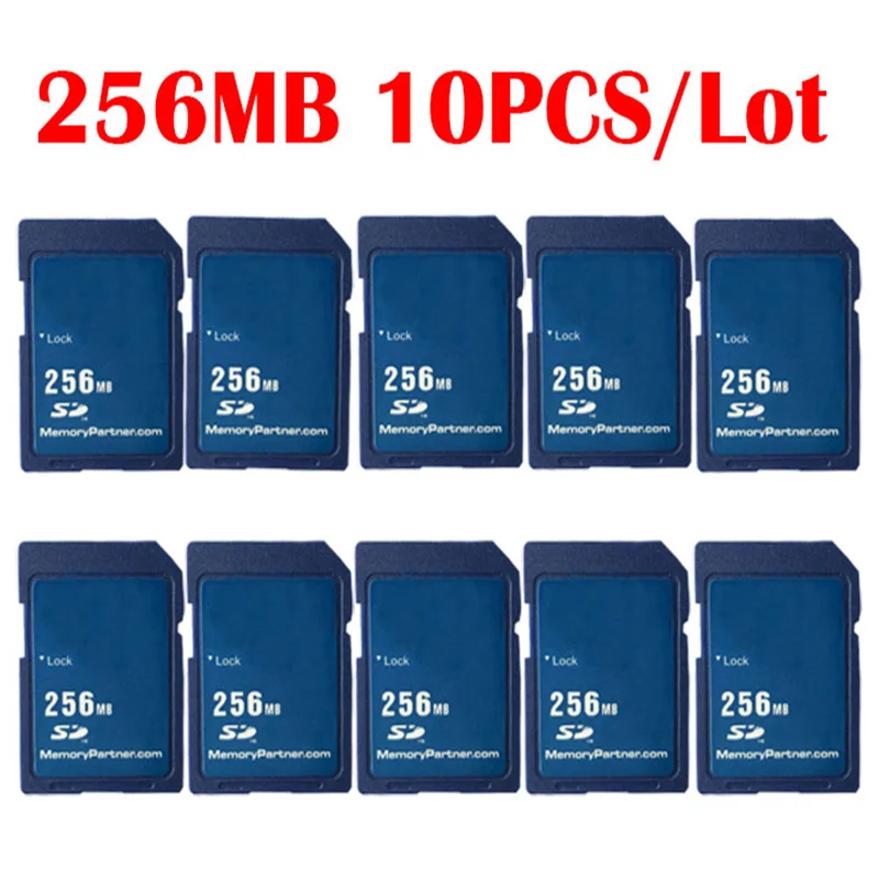 10 шт./лот, цена, стандартная sd-карта 256MB 512 MB 1GB 2GB SD, безопасная цифровая флеш-карта памяти Tarjeta Carte