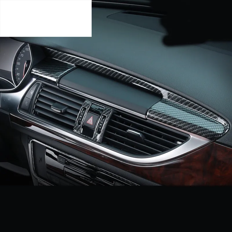 

Car styling Center Console Navigation Panel Decal Cover Trim Carbon Fiber Interior Molding 3D Sticker Refit for Audi A6 A7 12-16