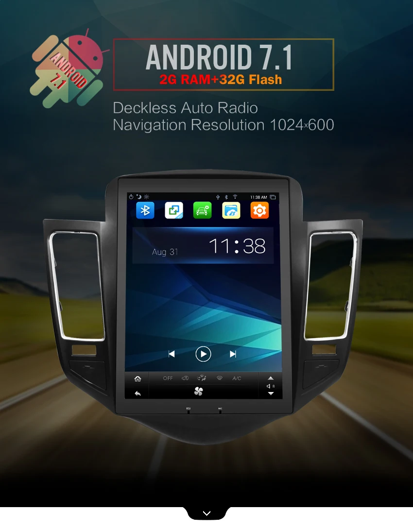 Android 7,1 8 ядерный автомобильный стерео dvd-плеер gps навигация Мультимедиа для Chevrolet Cruze 2009-2012 головное устройство Радио Аудио флэш 32g
