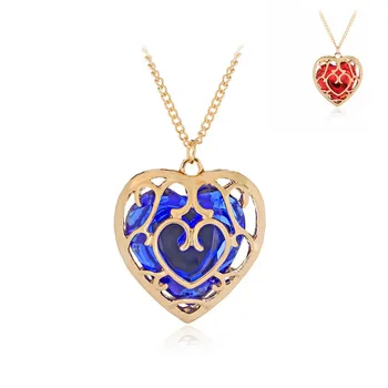 

The Legend of Zelda Loving Heart Necklace Fashion Gold Color Plated Jewelry For Gifts Wholesale 20pcs/lot