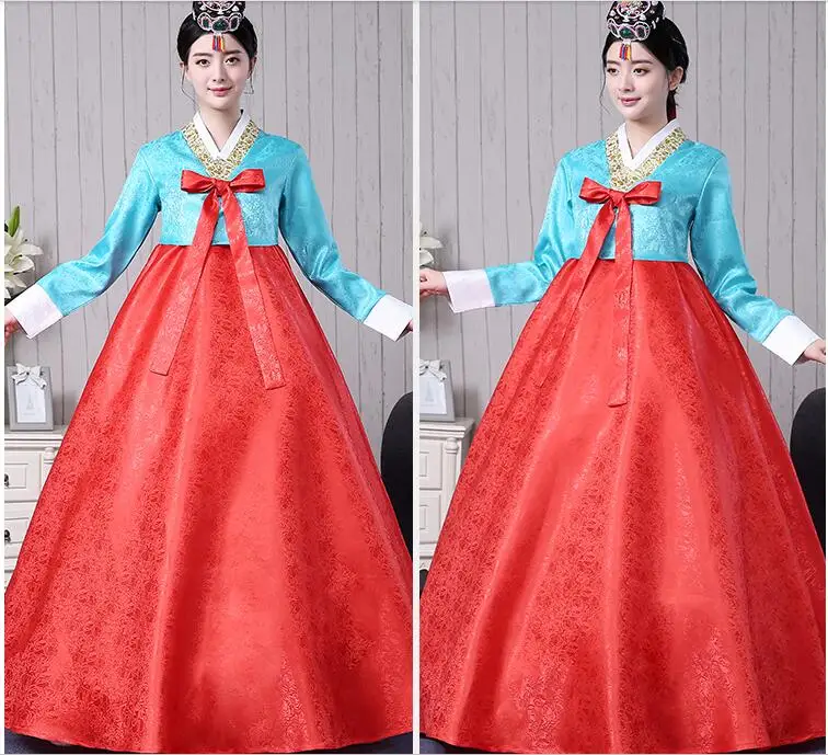 Элегантная женская обувь; Большие размеры 33–41 Korea hanbok китайское традиционное платье Женский Национальный в Корейском стиле Танцевальный костюм для выступлений