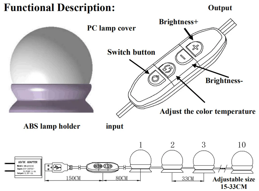 vanity mirror led light bulb set