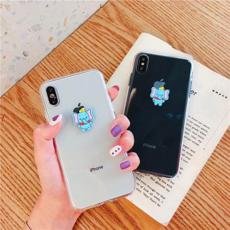 3D милый чехол для телефона Disneys Dumbo iPhone 6 6s 7 8 Plus прозрачный мягкий из ТПУ X XS MAX XR |