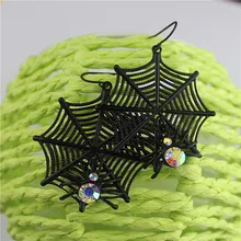 Горячая новинка, модные Великолепные женские ювелирные изделия,, красивые черные серьги в виде паука на день рождения для девочек