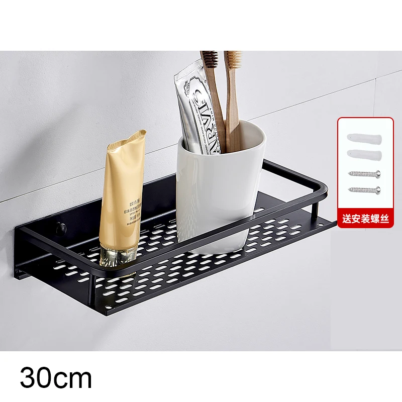 

Bathroom Shelf Corner Organizer Aluminum Bathroom Shelves Shower Storage Rack Wall Mounted Corner Basket Shampoo Shelf Black H76