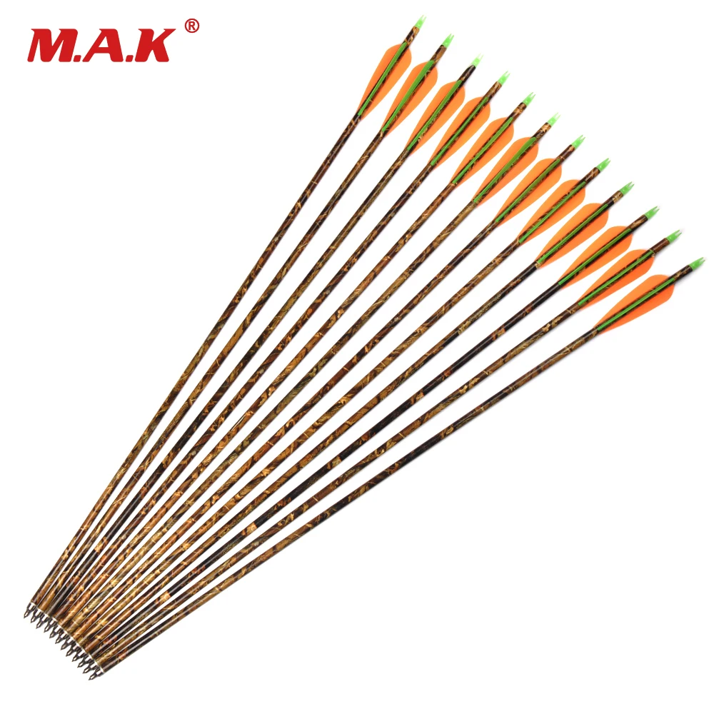 

6/12/24pcs Aluminum Arrow 30 Inches Changable Arrowhead Camouflage Shaft for 30-80lbs Compound Bow Archery Hunting