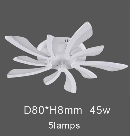 5 lamps 45w Дистанционный светодиодный потолочный светильник современный для комнатный регулятор света Потолочные светильники акриловый алюминиевый корпус светильник для 8-35 квадратных метров - Цвет корпуса: 5 lamps 45w