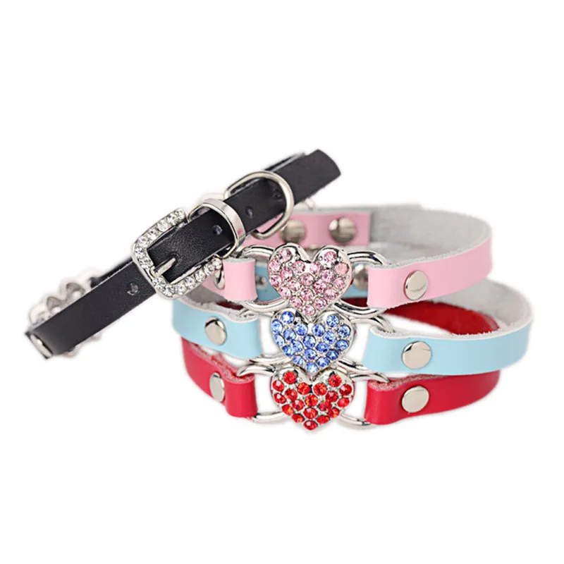 Genuine leather Breakaway Cats Collars Dogs Kitten ...