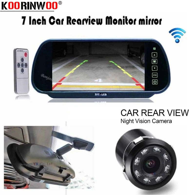 Парковочная камера Koorinwoo CCD заднего вида с монитором HD 7 зеркальный видеоплеер 8 ИК