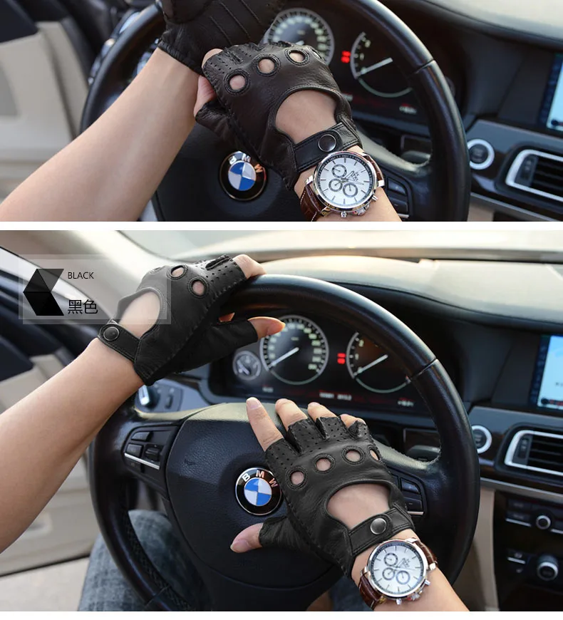 Последние мужские перчатки на пол пальца оленья кожа ретро мотоциклетные кожаные перчатки мужские полупальцы перчатки для вождения M-51