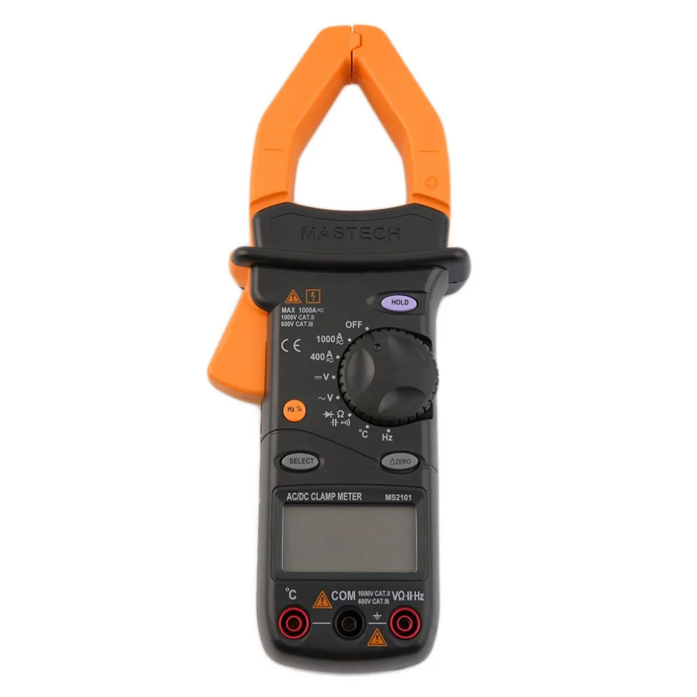 

MASTECH MS2101 AC/DC 1000A Digital Clamp Meter DMM Hz/C clamp meter measured capacitance frequency temperature