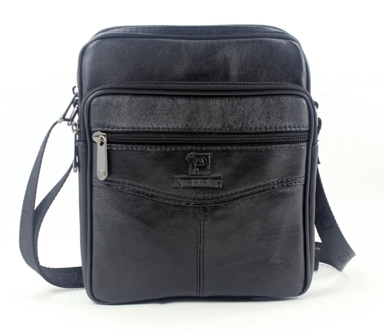 Модная мужская сумка из натуральной кожи, мужская сумка через плечо, кожаная сумка через плечо, Повседневная маленькая сумка, черная, M014