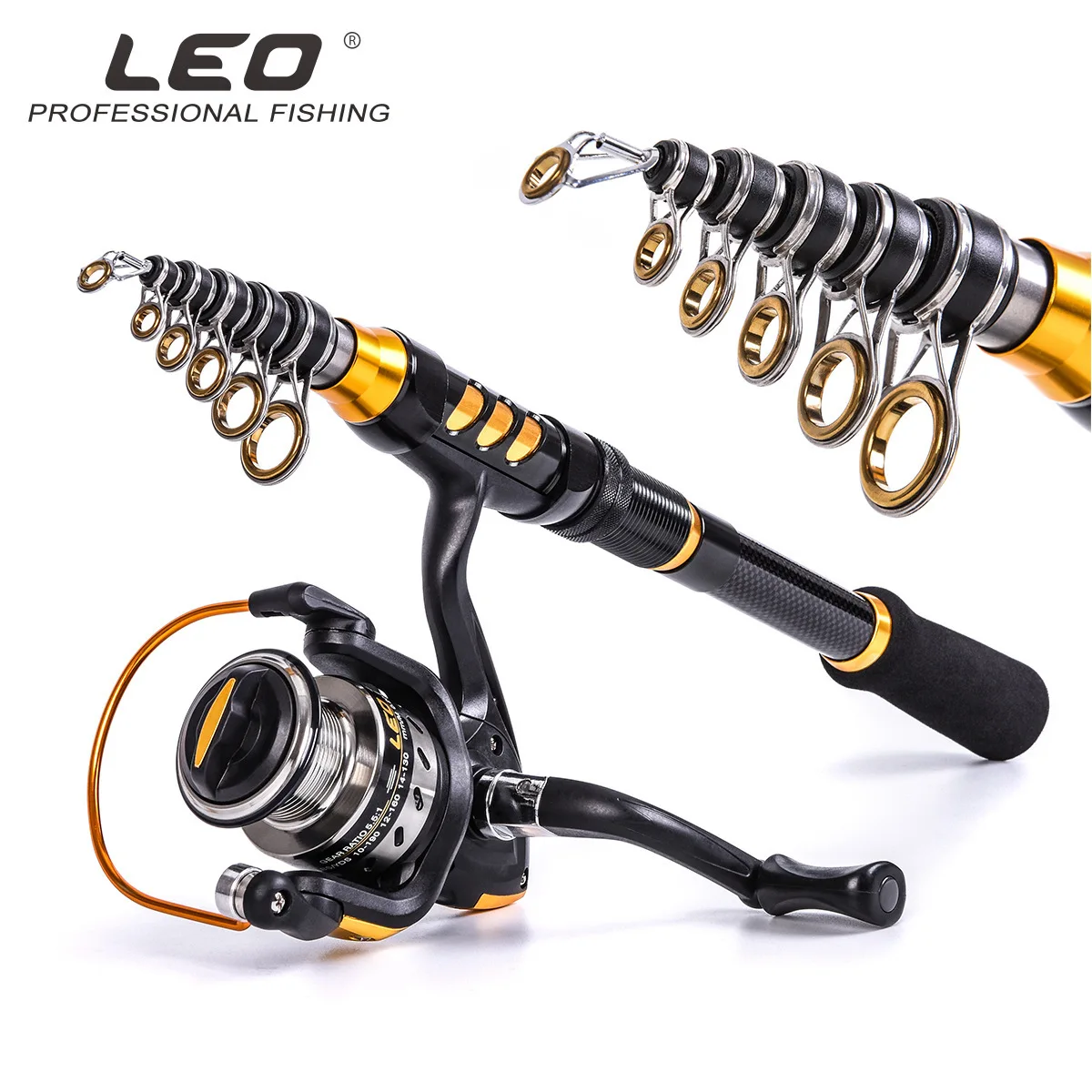 LEO Ultra short Carbon mini aluminium alloy Reel seat Lure Fishing Tackle Telescopic Fishing rod combination spinning fish reel