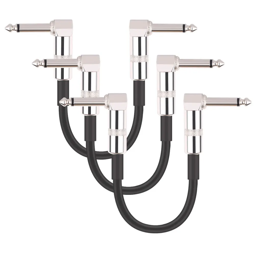 Donner 1/3/6Pcs Guitar Pedal Cable Patch 15cm 1/4 Inch Right Angle Audio Connector Instrument Jumper Cables Guitar Accessories Donner 1/3/6Pcs Guitar Pedal Cable Patch 15cm 1/4 Inch Right Angle Audio Connector Instrument Jumper Cables Guitar Accessories