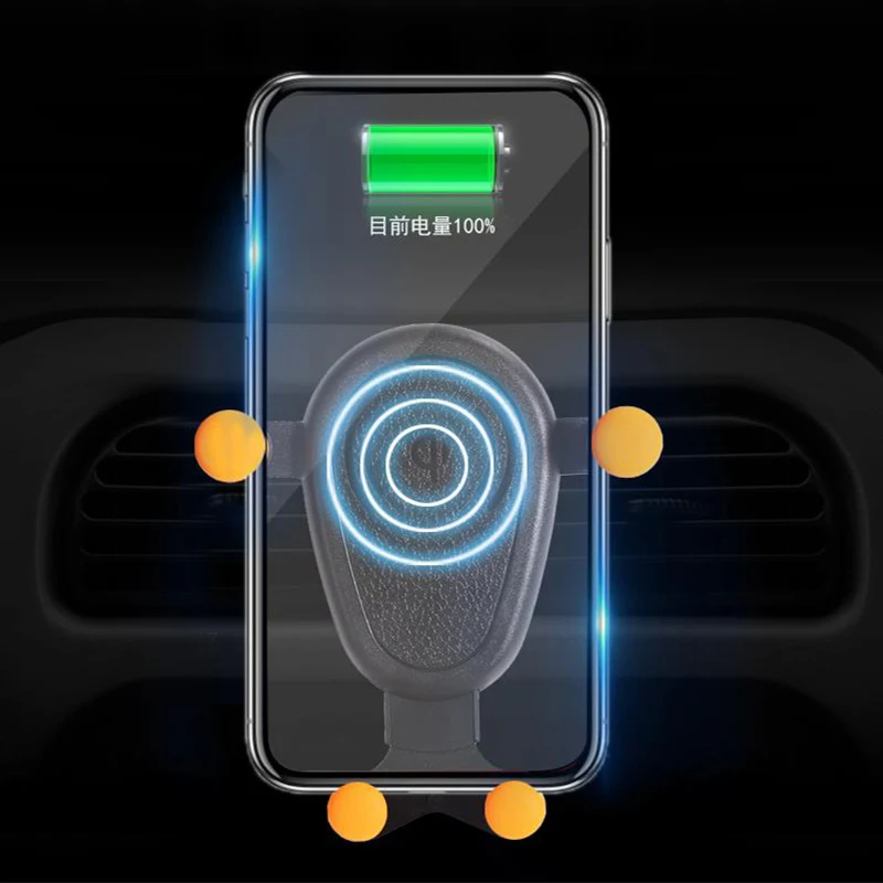 Автомобильное беспроводное зарядное устройство Qi для iPhone 8 Plus Xs Max Xr X in