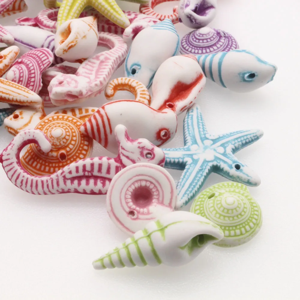 50 шт большая серия морских лошадей Морская звезда бусины для изготовления ювелирных изделий браслет