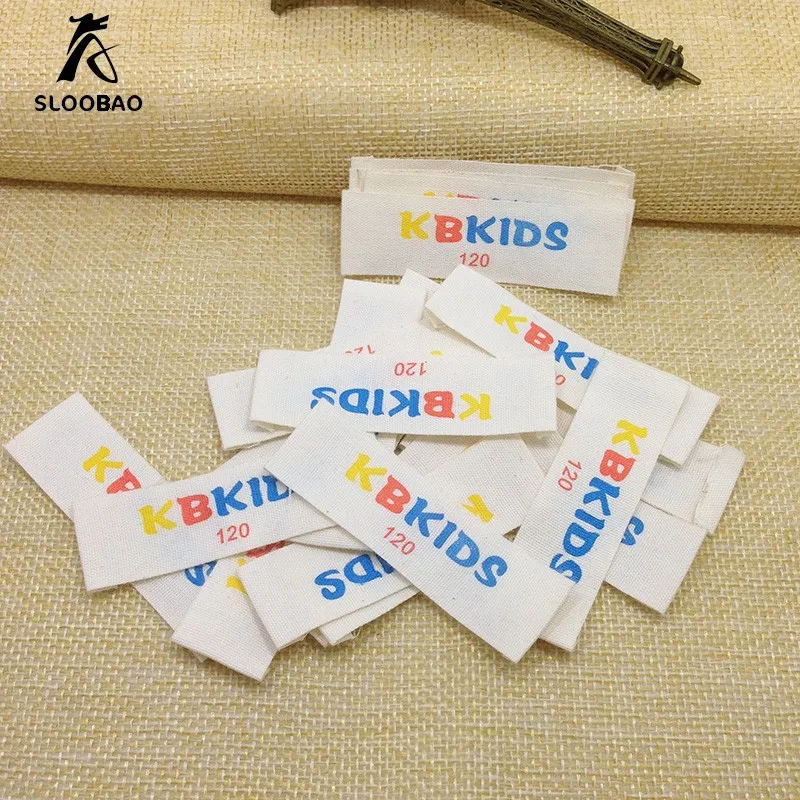 

Free Shipping 1000 pcs Custom End Fold Cotton Clothing Labels Customize Fabric Logo Name Printed Cotton Labels Seperate Cut