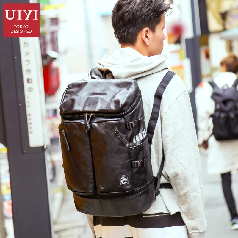 

UIYI Brand 2018 Men Backpacks PU Leather Backpacks Laptop Bags Multifunctional Anti theft Casual Fashion Backpacks For Male