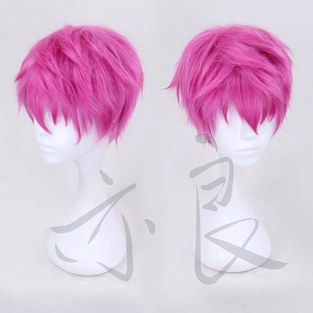 Разрушительная жизнь Saiki K. Очки в стиле Косплей Kusuo мужские короткие розовые