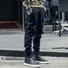 Джоггеры пот Штаны Мужчины хип-хоп тренировочные Штаны мужские однотонные повседневные штаны-шаровары masculino Брендовые мужские утепленные хлопковые брюки K463