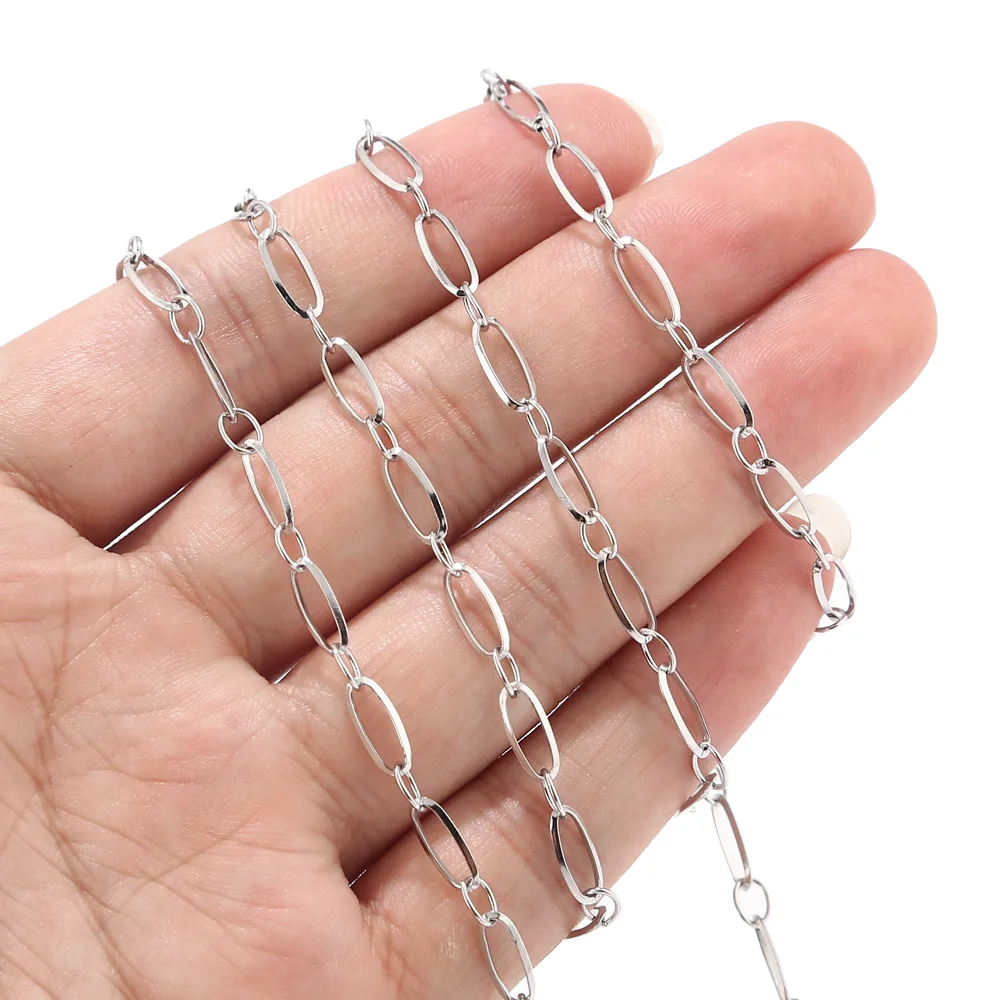 4MM*10MM Stainless Steel Cable Chain Link in Bulk for Necklace Jewelry Accessories DIY Making