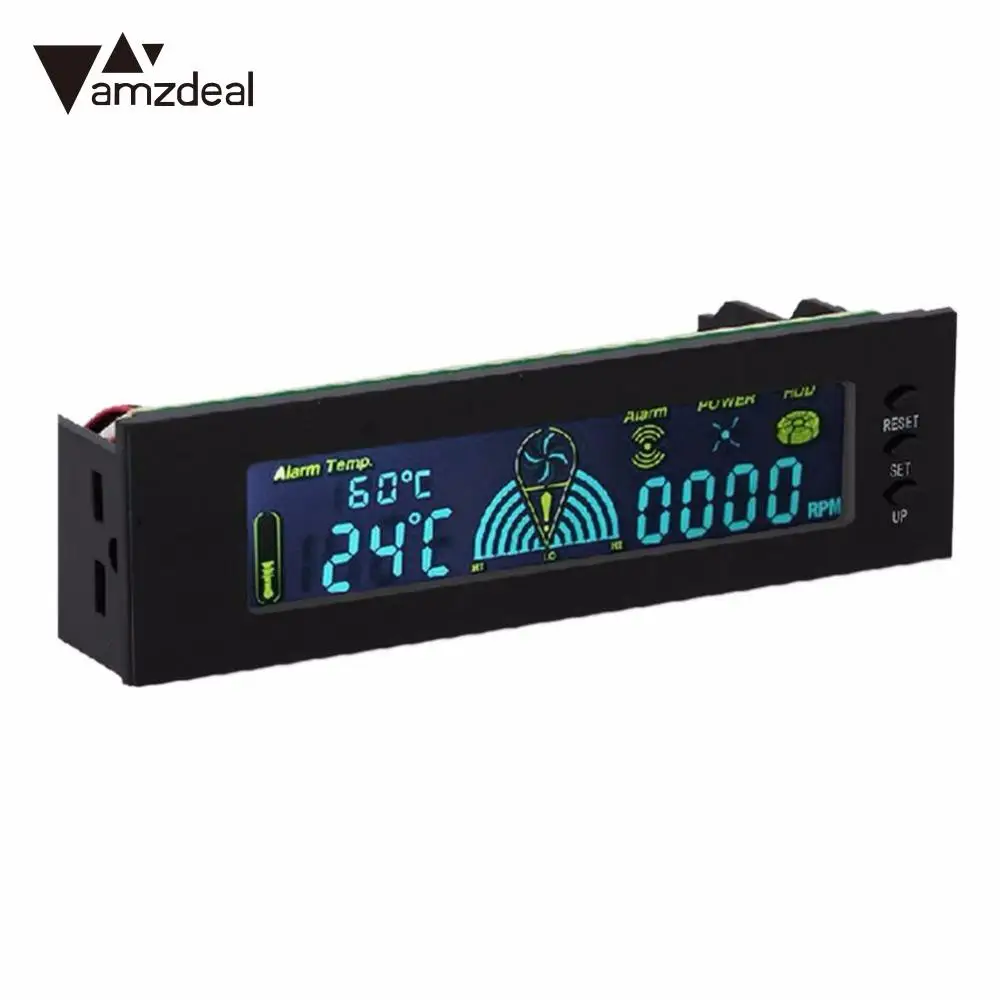amzdeal STW 5006 Computer Case Smart Fan Speed Controller Automatic Temperature Controller PVC Screen CPU Temperature