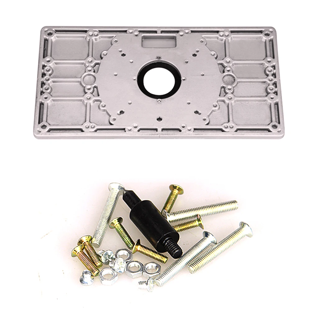 

Woodworking Router Table Insert Plate Benches Aluminium Wood Router Trimmer Models Engraving Machine with 4 Ring Tools