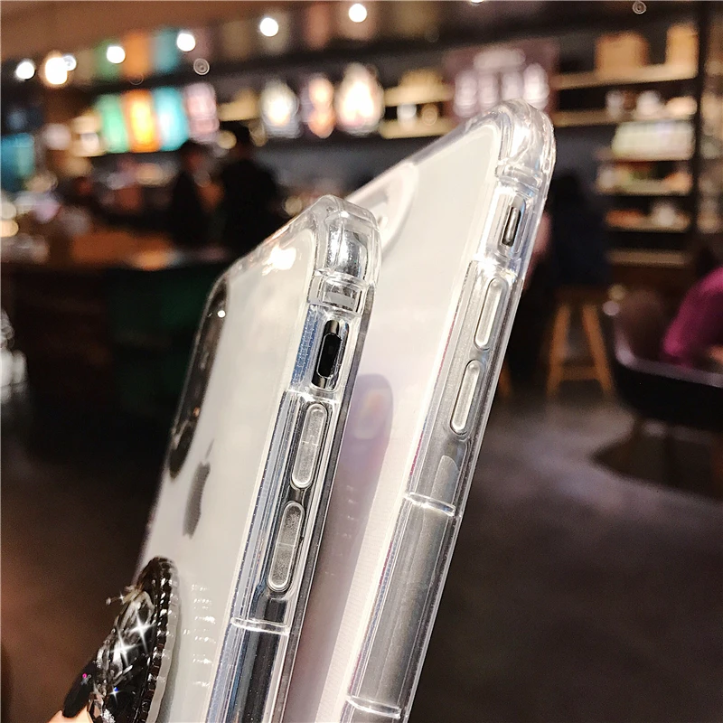 HUANQINGLuxury water drill iPhone xsmax phone shell for 7 Plus 6 6 S 6 Plus 8 Plus 8 Plus X XR TPU support transparent soft shell03