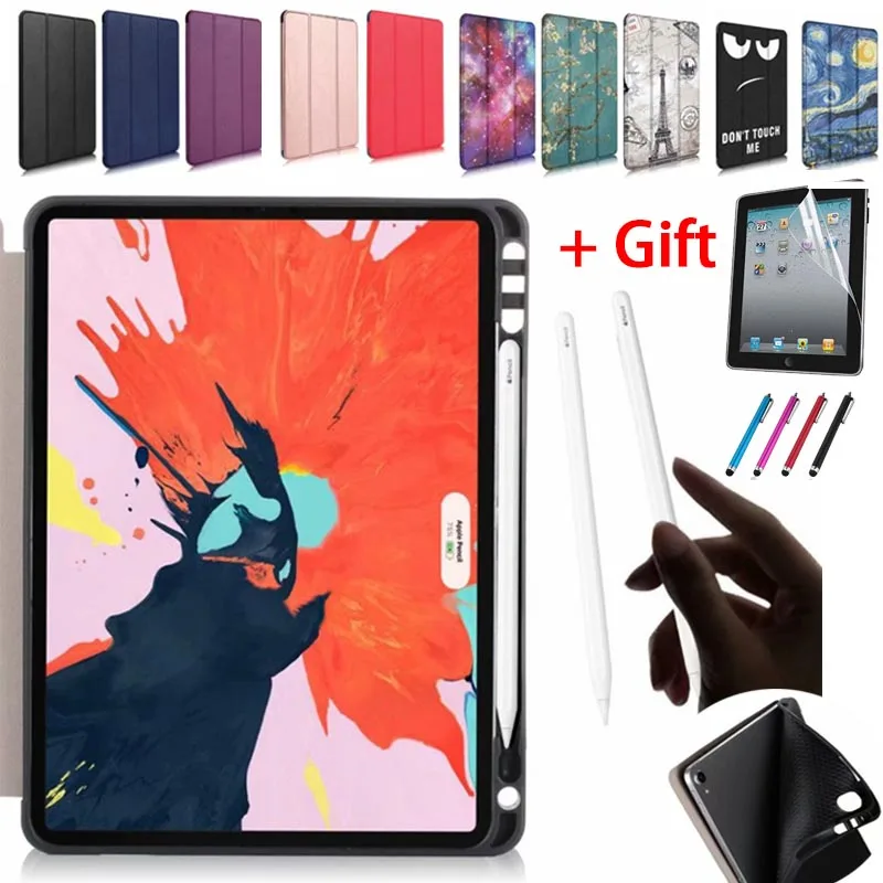 

Smart Magnetic Soft Case For New iPad Pro 11 2018 Release Ultra Slim Shockproof PU Leather Trifold Stand Cover For iPad Pro 11