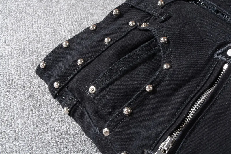 Metal Rock Punk Rivet Spike Pants a3