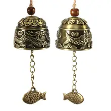 Wind-Chimes-Bell Temple Copper Vintage Decor Outdoor Hanging Home Ornament Carve Yard