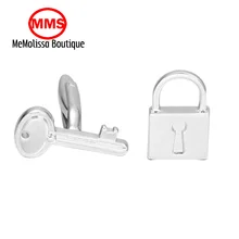 MeMolissa Formal Silver key lock Cufflink for Mens Suits Buttons Geometric Wedding Cufflink French Grooms Shirt Brand Cuff Links