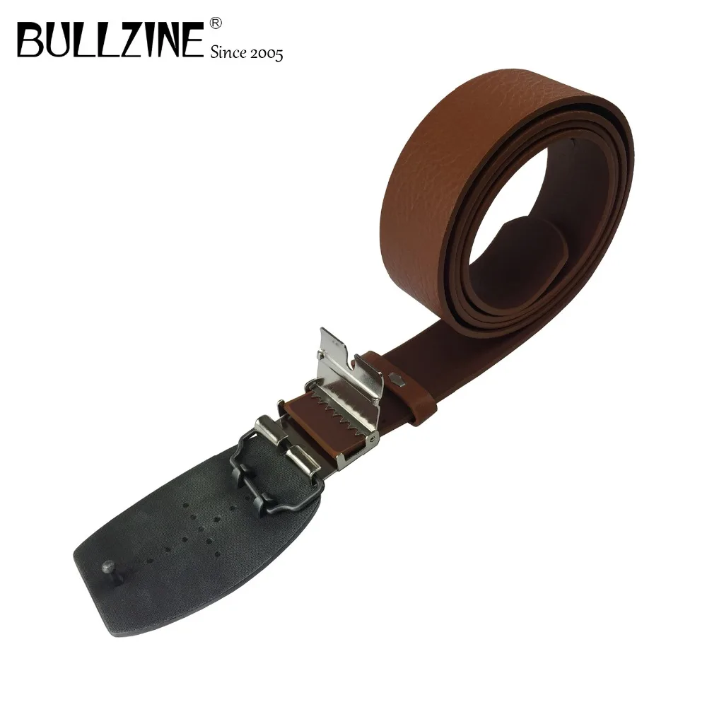 Ремни Bullzine из искусственной кожи коричневого цвета с соединительной застежкой