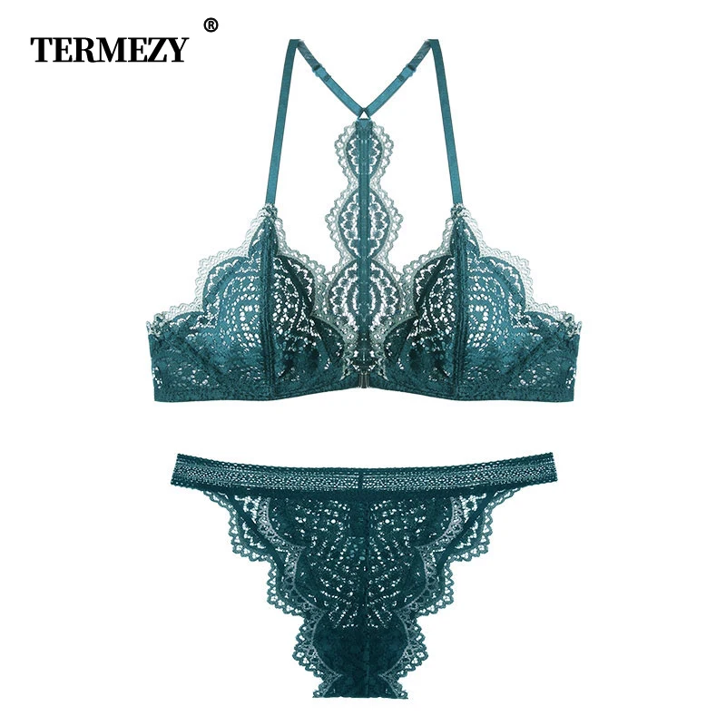  TERMEZY women's underwear 2019 Women Sexy Lace Lingerie set Front Closure brassiere Fashion Women t