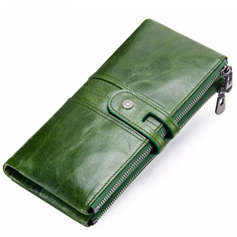 

Fashion Noble Expensive Ladies Genuine Leather Wallet Women Purses Long Zipper Clutch Bags Cellphone Holder Card Holder Wallets