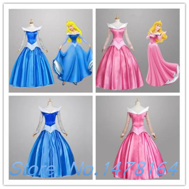 Nuovo adulto la bella addormentata Aurora Princess Dress Halloween Cosplay  donne dolci costumi blu e rosa spedizione gratuita|halloween  cosplay|cosplay womendress halloween - AliExpress