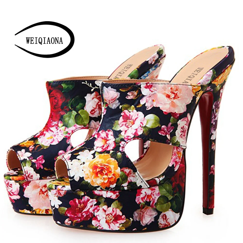 

WEIQIAONA Big size 40-48 New Women's Sexy fashion peep-toe high heels ladies Sandals platform Work Dress Party model shoes