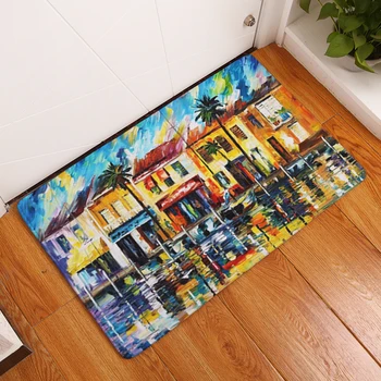 

Welcome Floor Mats Oil painting Printed Bathroom Kitchen Carpets Doormats Cat Floor Mat for Living Room Anti-Slip Tapete