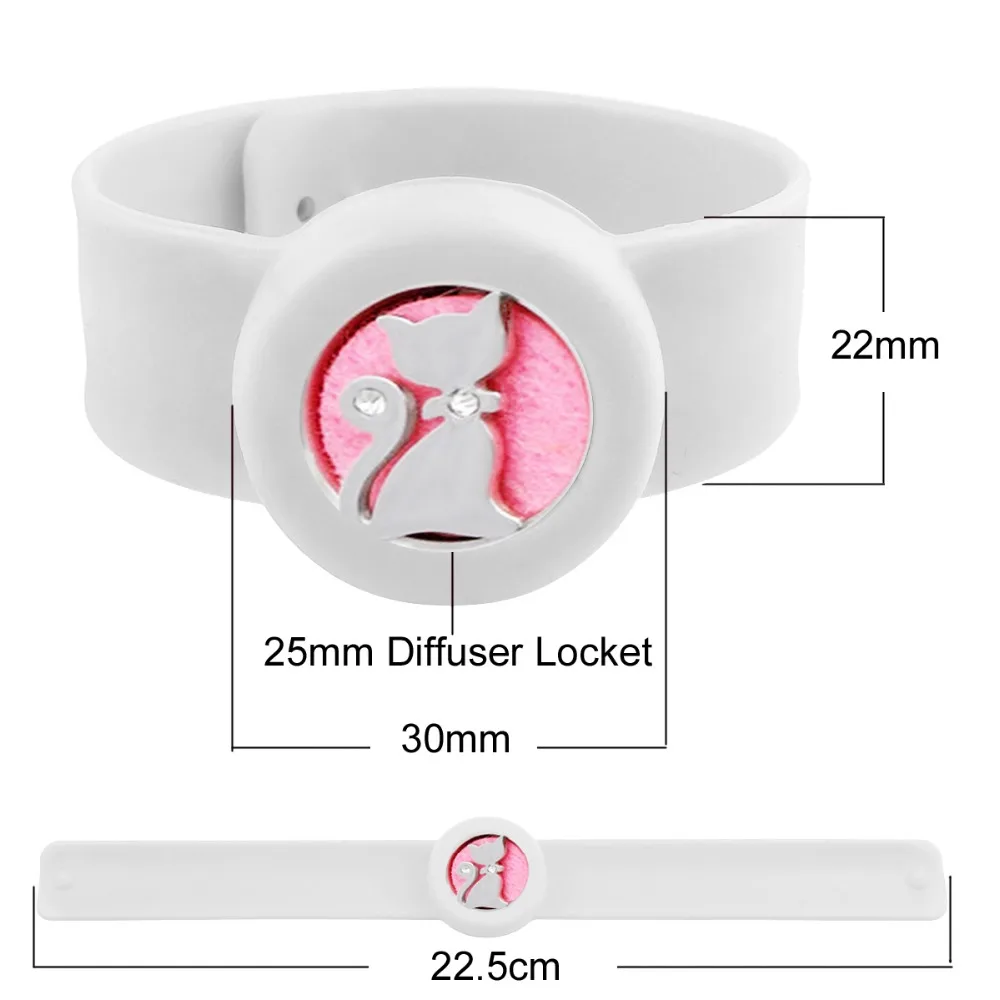 Кошачий диффузор медальон силиконовые браслеты из нержавеющей стали медальон с ароматом Детский Регулируемый эфирный масляный браслет от комаров